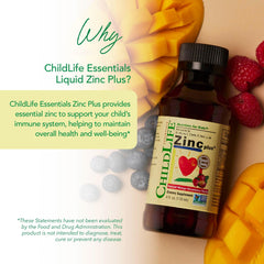 Front label showing Mango Strawberry flavor and zinc plus