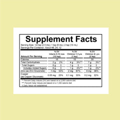 Dropper dispensing zinc plus liquid drops for children