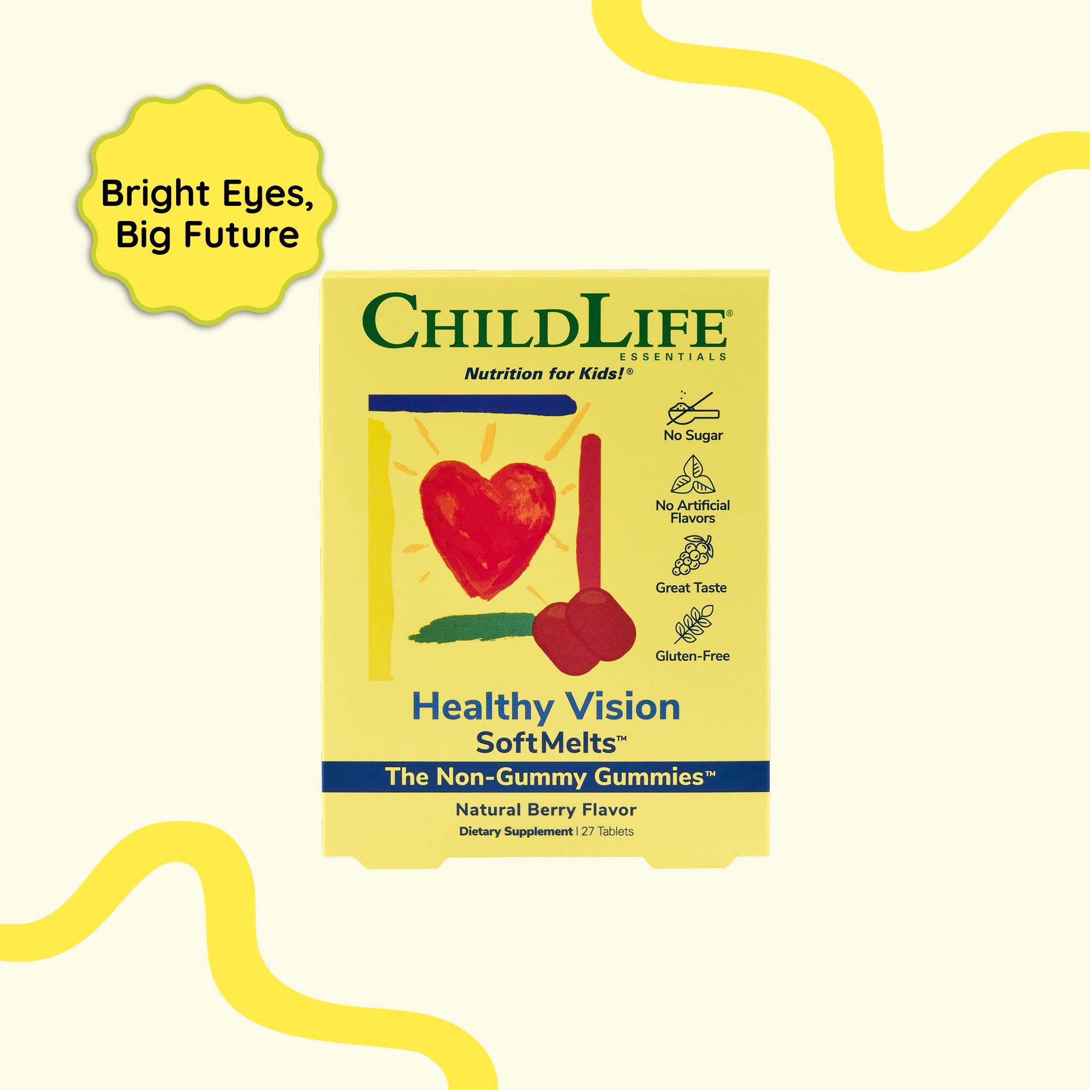 Child taking a SoftMelt gummy for daily vision support