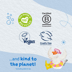 Label detail emphasizing natural origin cleansers and glycerin in Childs Farm wash