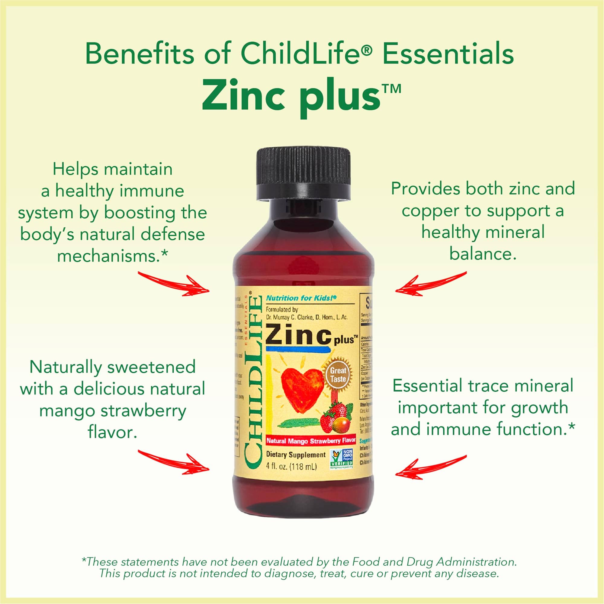 Smiling toddler with CHILDLIFE Zinc Plus supplement