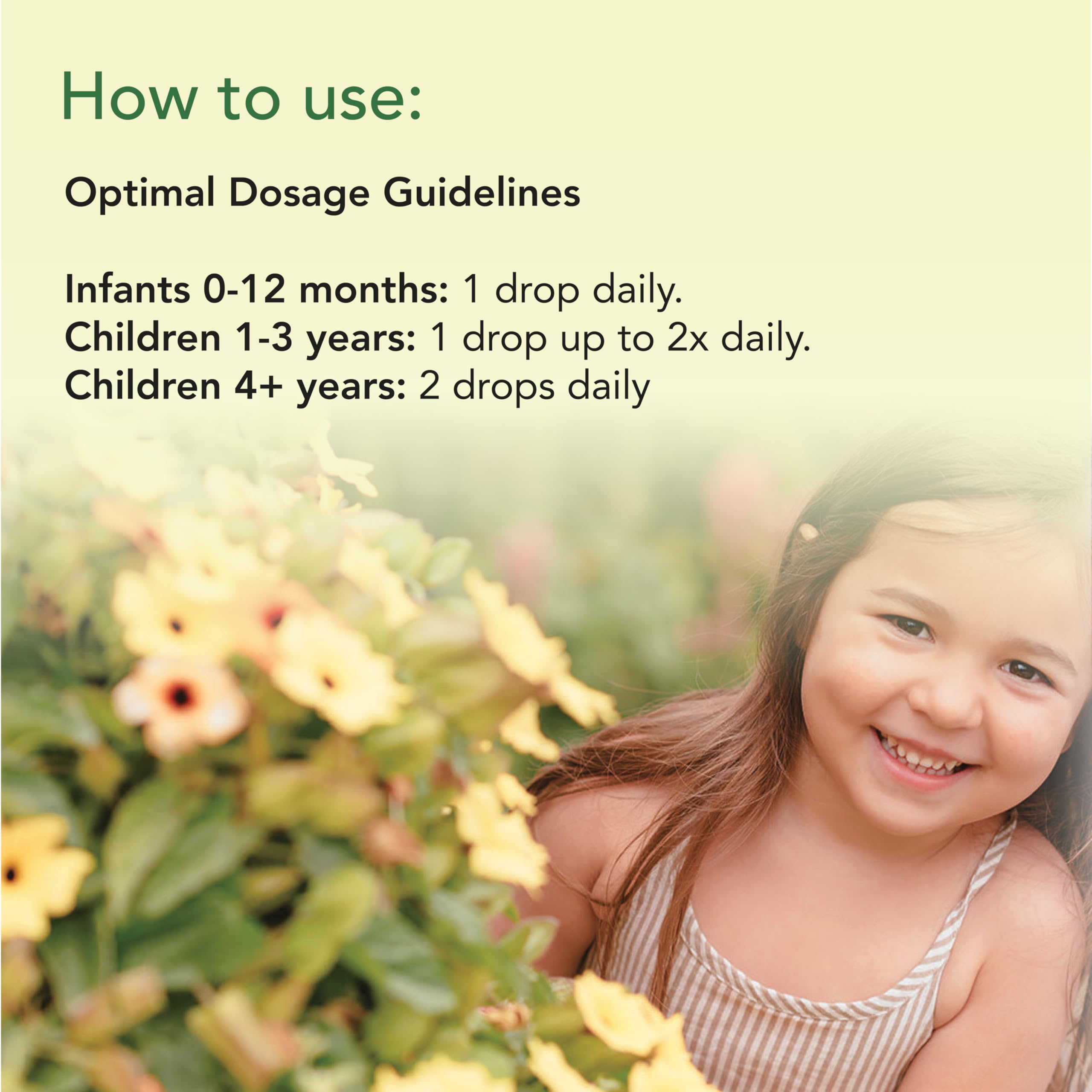 Back label showing ingredients on CHILDLIFE Vitamin D3 Drops