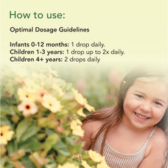 Back label showing ingredients on CHILDLIFE Vitamin D3 Drops