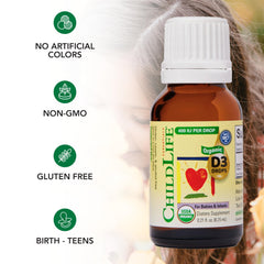 Boxed CHILDLIFE Vitamin D3 Drops packaging
