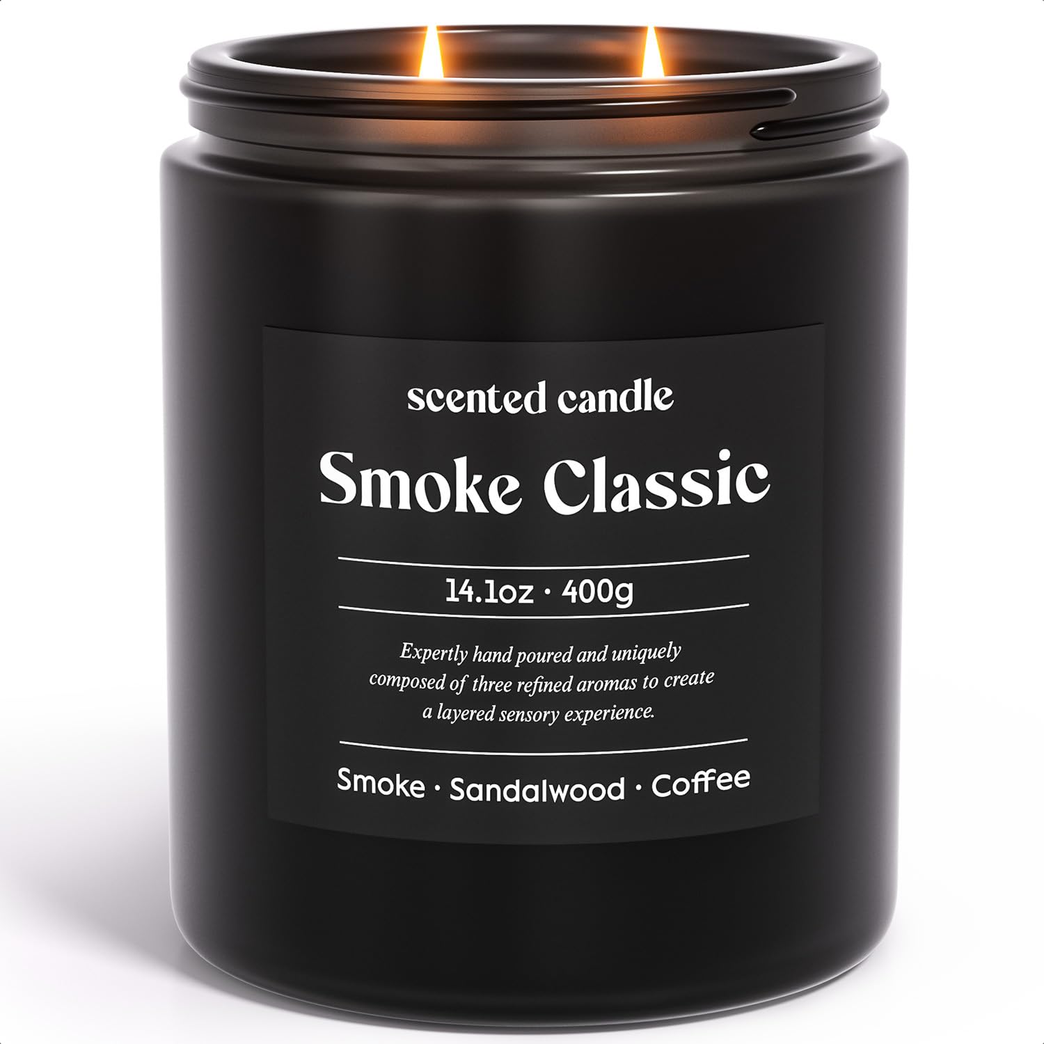 CHILLFLAME candle for men, 14.1 oz, dual-wick, front view
