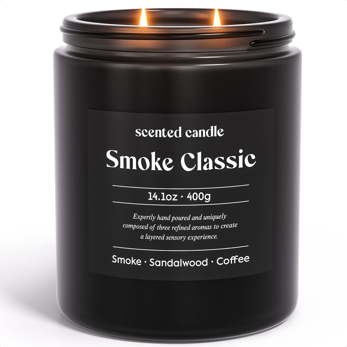 CHILLFLAME candle for men, 14.1 oz, dual-wick, front view