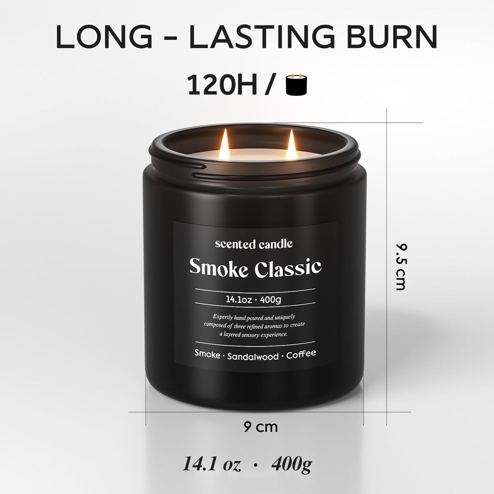 Close-up of smoke, sandalwood and coffee fragrance burn time