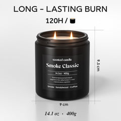 Close-up of smoke, sandalwood and coffee fragrance burn time