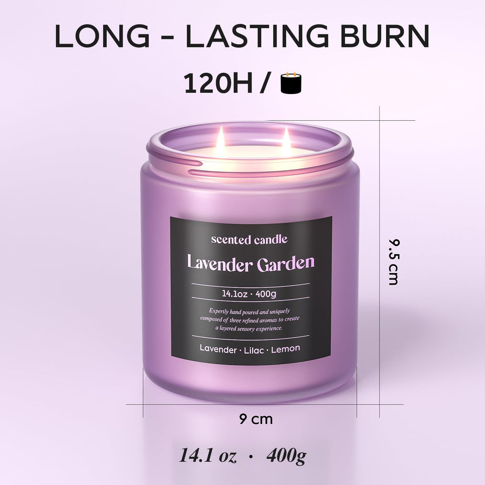 Two-wick candle burning evenly for strong fragrance throw
