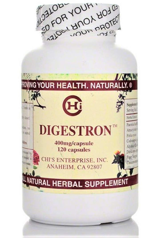 Bottle of Chi's Enterprise Digestron 450mg capsules, 120-count