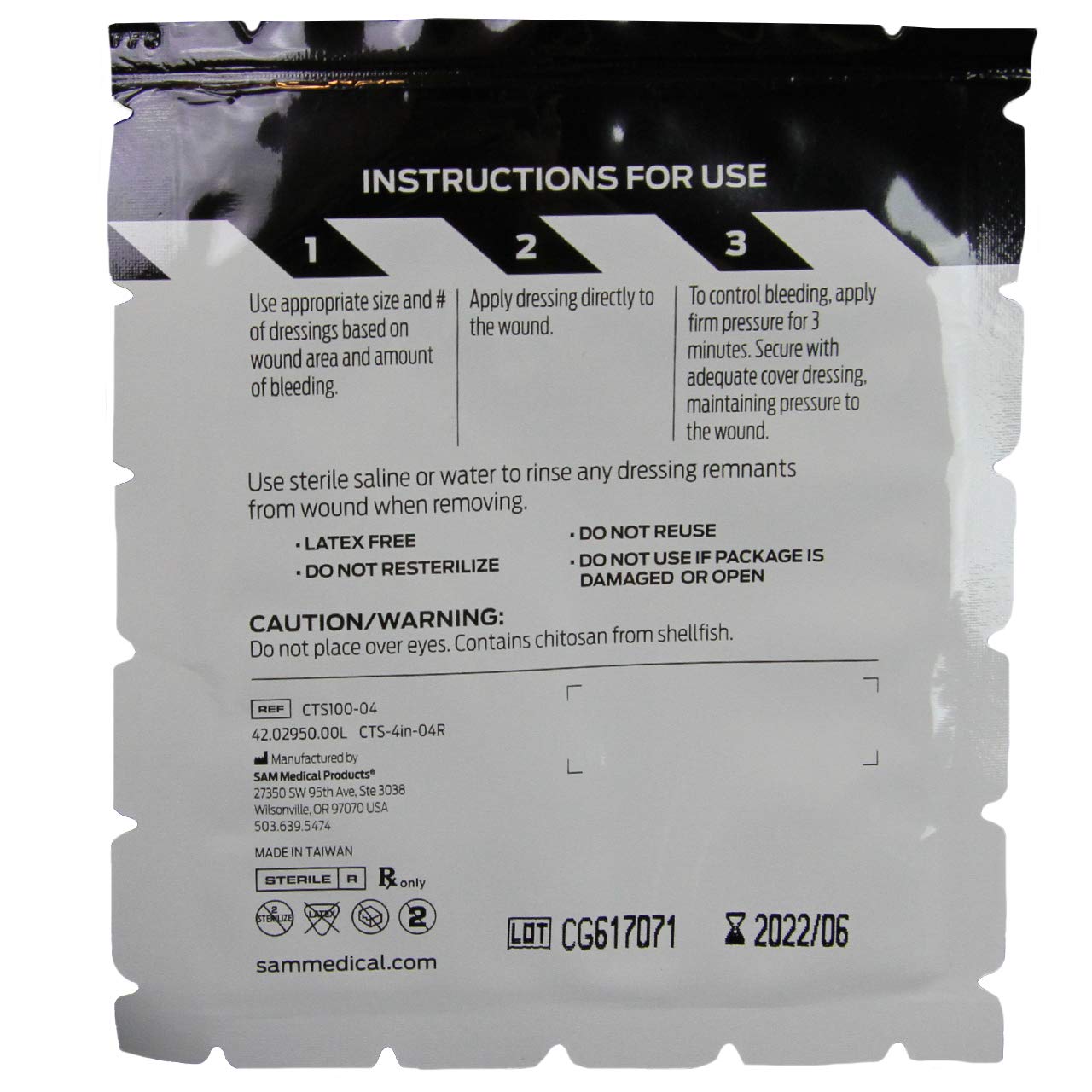 Chito-SAM 100 4x4 tear-anywhere packaging