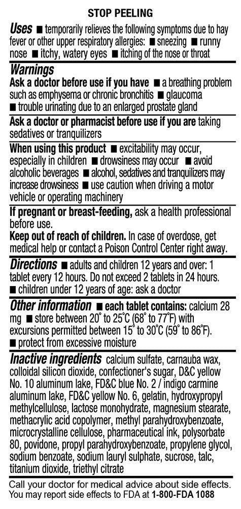 Chlor-Trimeton tablets in dispensing sleeve for daily dosing.