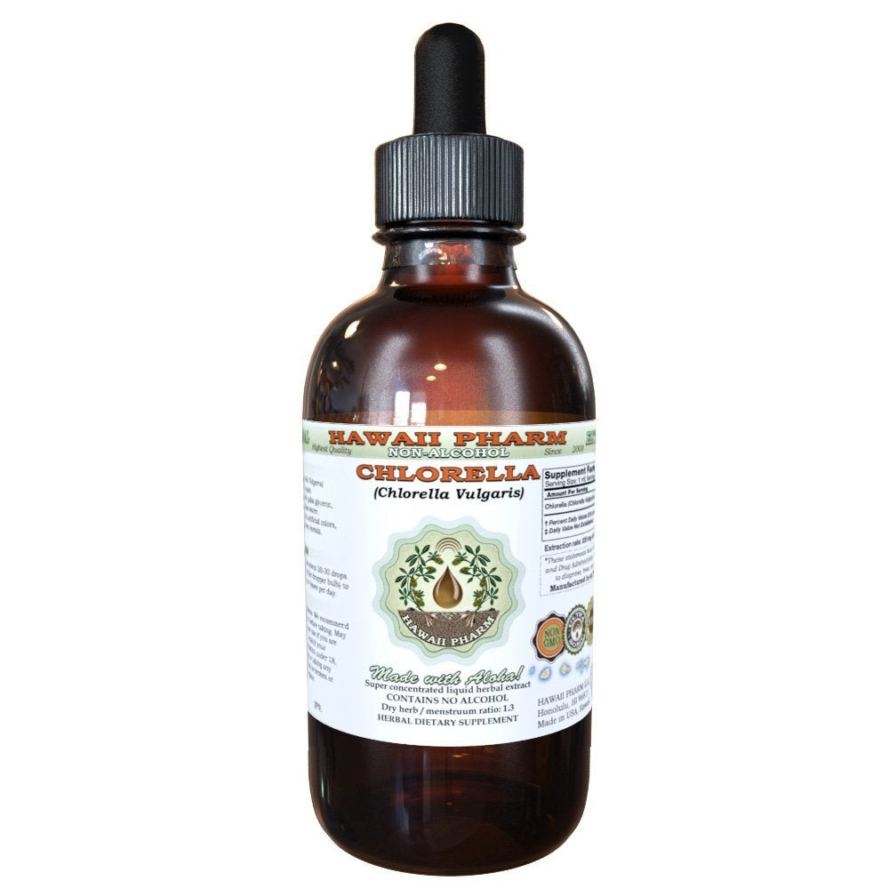 Bottle of Chlorella Alcohol-Free Liquid Extract (2 oz) with label