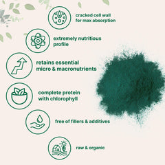 Serving scoop with chlorella powder