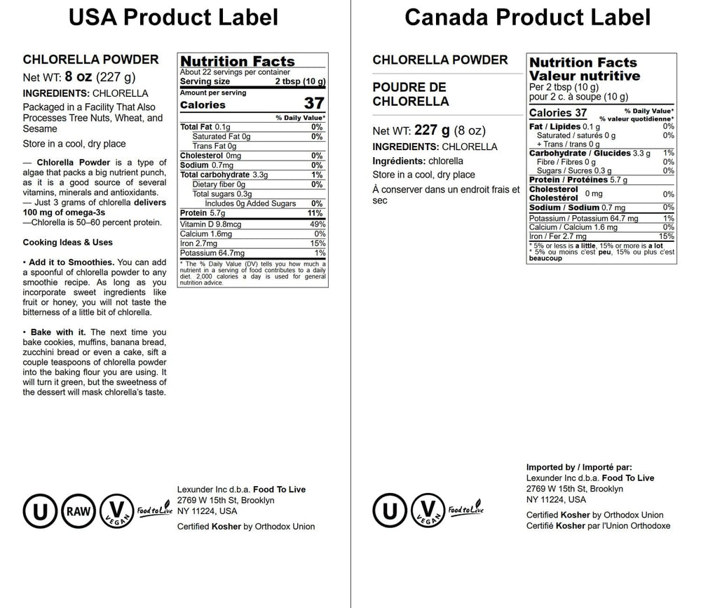 Chlorella powder used in vegan superfood smoothies