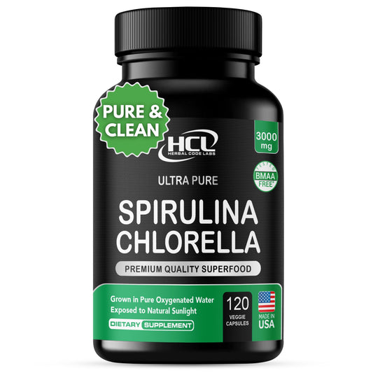 Chlorella Spirulina Capsules bottle front view