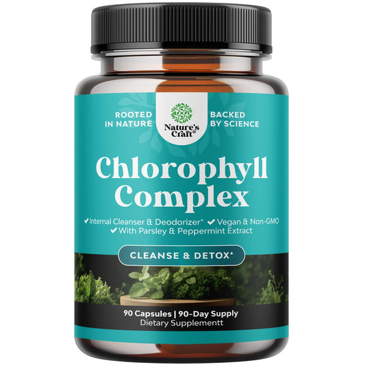 Chlorophyll capsules bottle 90 count front view