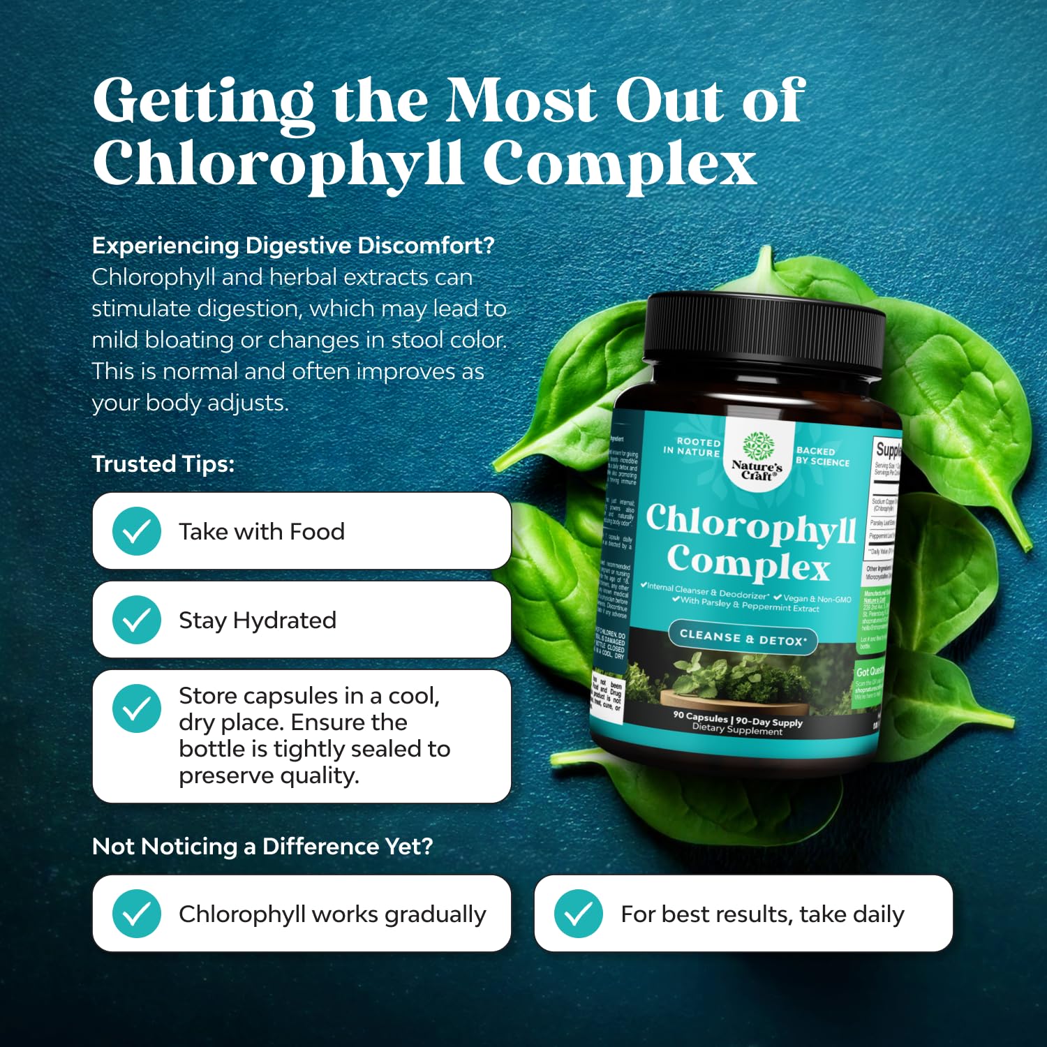 Chlorophyll capsules packaging display