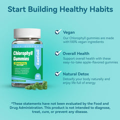Chlorophyll gummies containing Vitamin C, B12, Zinc and probiotics for immune and digestion support