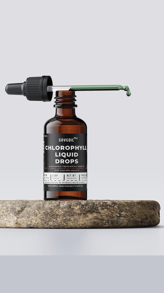 Chlorophyll Liquid Drops bottle with dropper