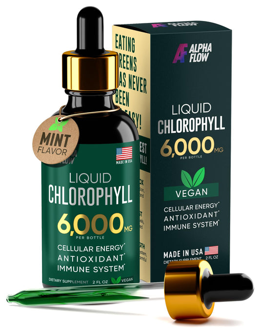 Chlorophyll Liquid Drops 6000 mg bottle with dropper