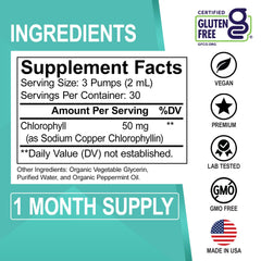 Dropper dispensing chlorophyll liquid drops