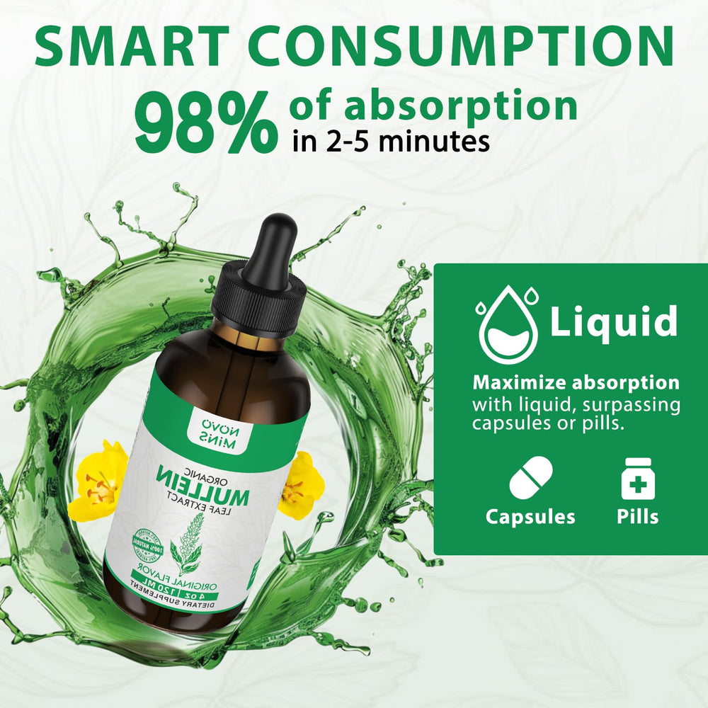 Chlorophyll-infused mullein leaf tincture bottle