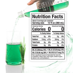 Chlorophyll Water 6-pack packaging back view with nutrition information