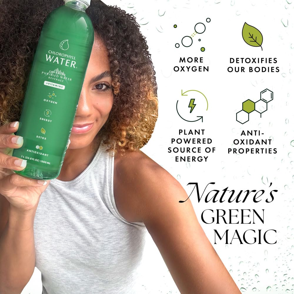 1 liter Chlorophyll Water bottle front shot