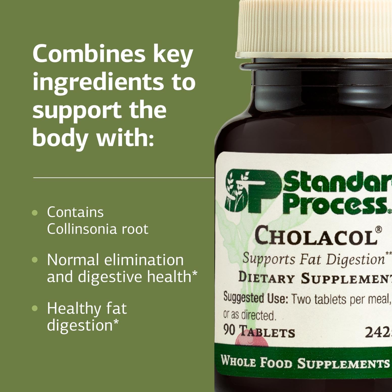 Cholacol tablets shown as a digestive health supplement