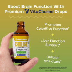 Choline Liquid Drops Berry bottle label with nutrition information