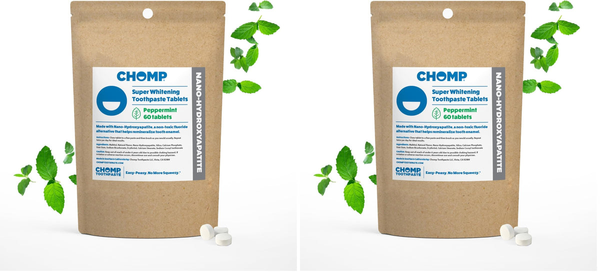 Chomp toothpaste tablets refill pack 2 — front view