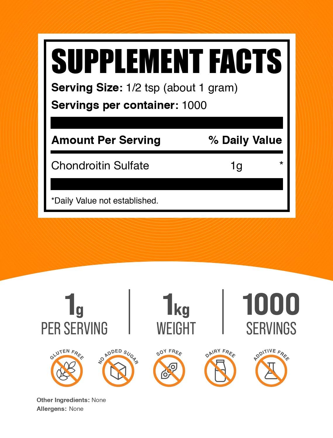Chondroitin Sulfate Powder 1g serving scoop