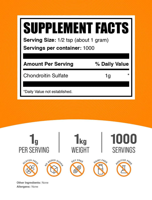 Chondroitin Sulfate Powder 1g serving scoop