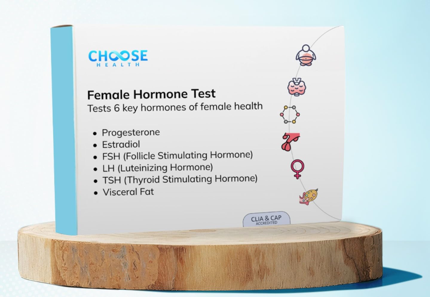 Choose Health 6-in-1 female hormone test kit front view