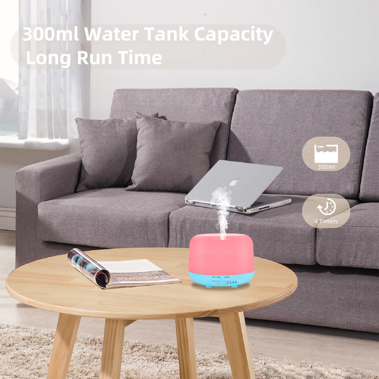 Whisper-quiet BPA-free CHOUWEEK diffuser
