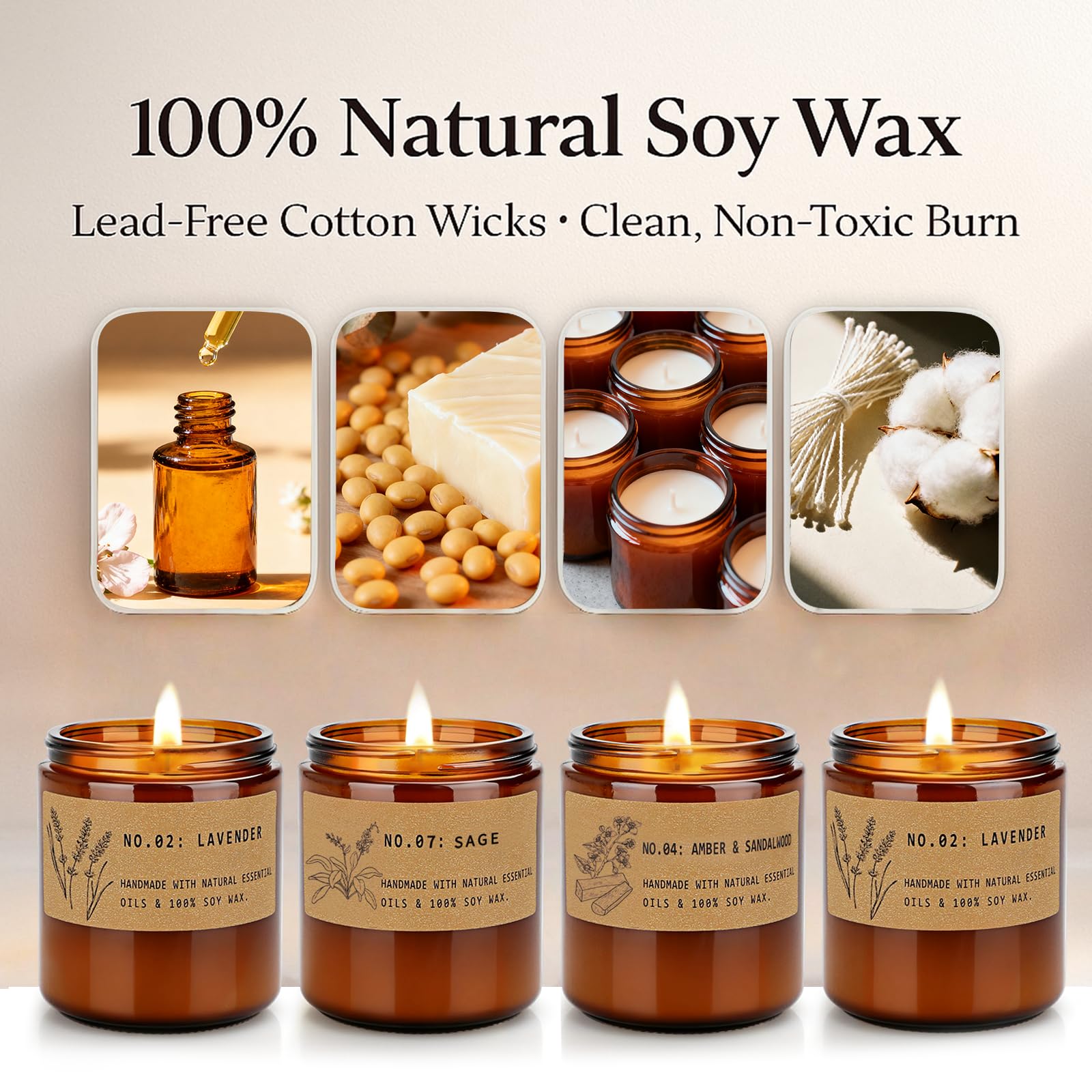 Gift-ready packaging of the 4-pack candle set