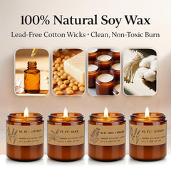 Gift-ready packaging of the 4-pack candle set