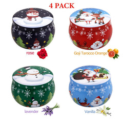 Gift set tin packaging with Christmas design
