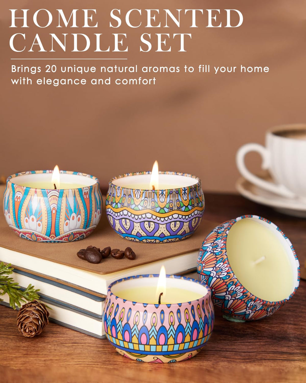 Close-up of a 2.5 oz soy candle with a lead-free cotton wick