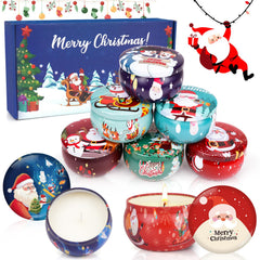 Vanilla scented candle jar with Christmas patterns