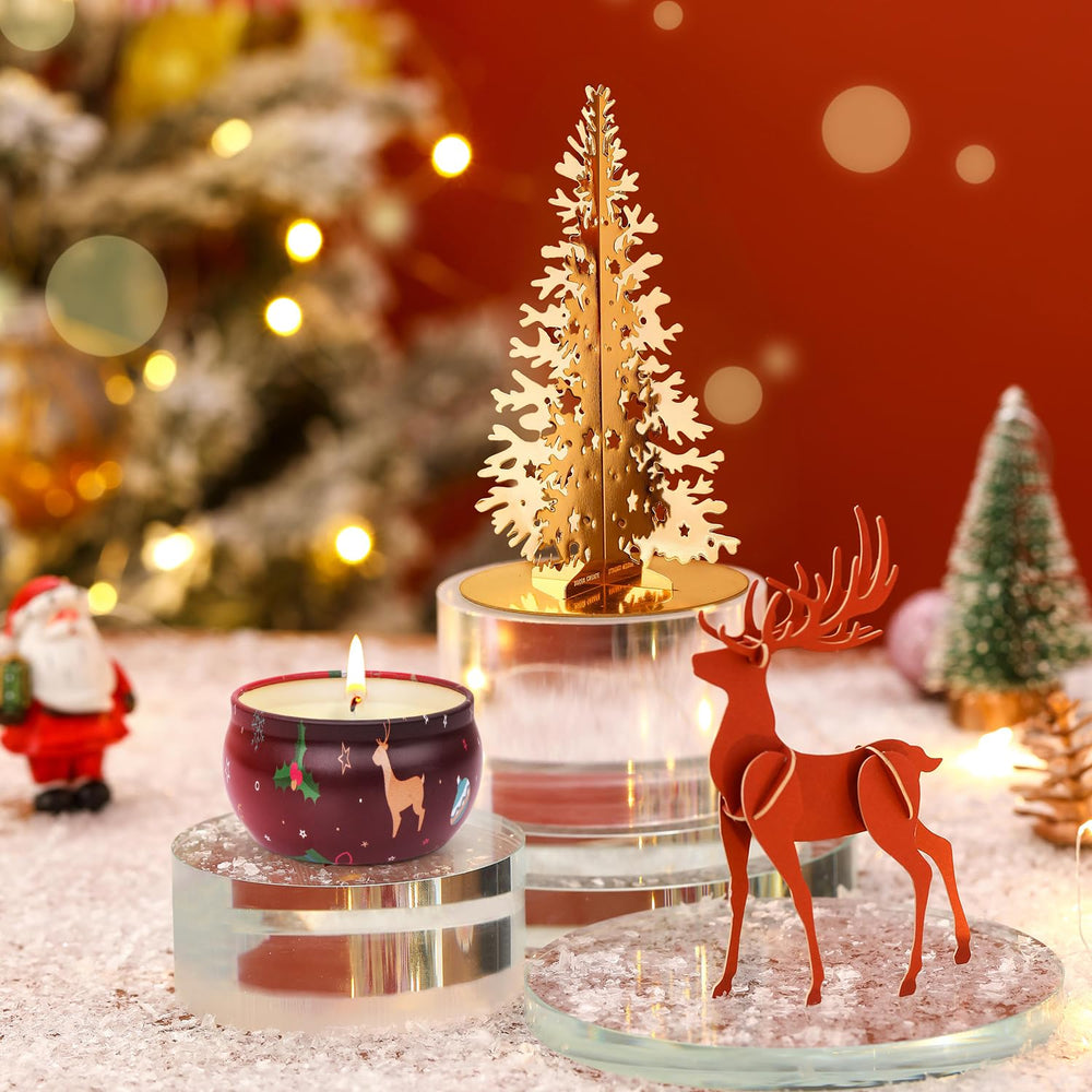 Christmas Candles Set jar with festive pattern - pattern 3
