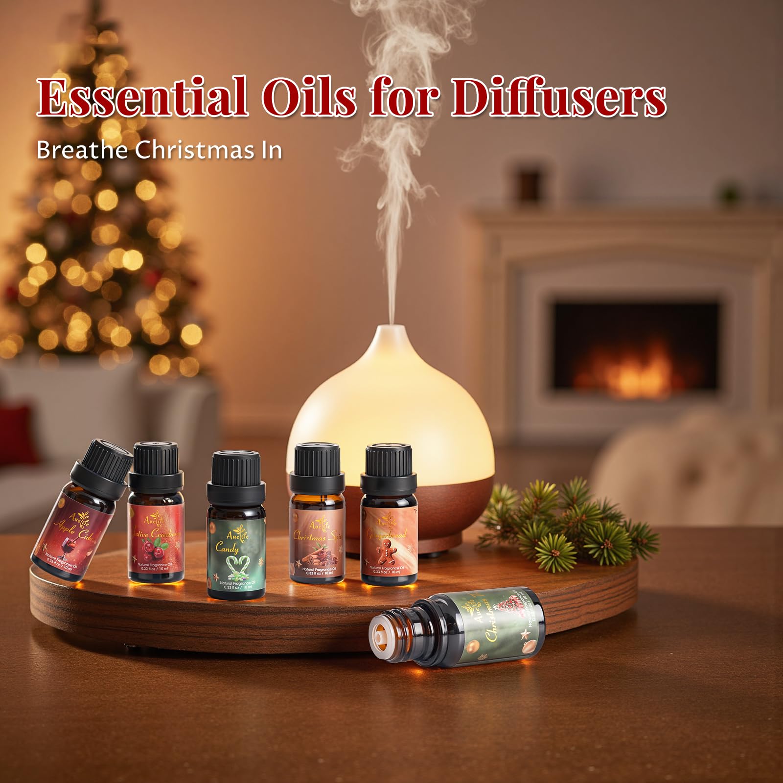 Candy scented essential oil bottle with peppermint details