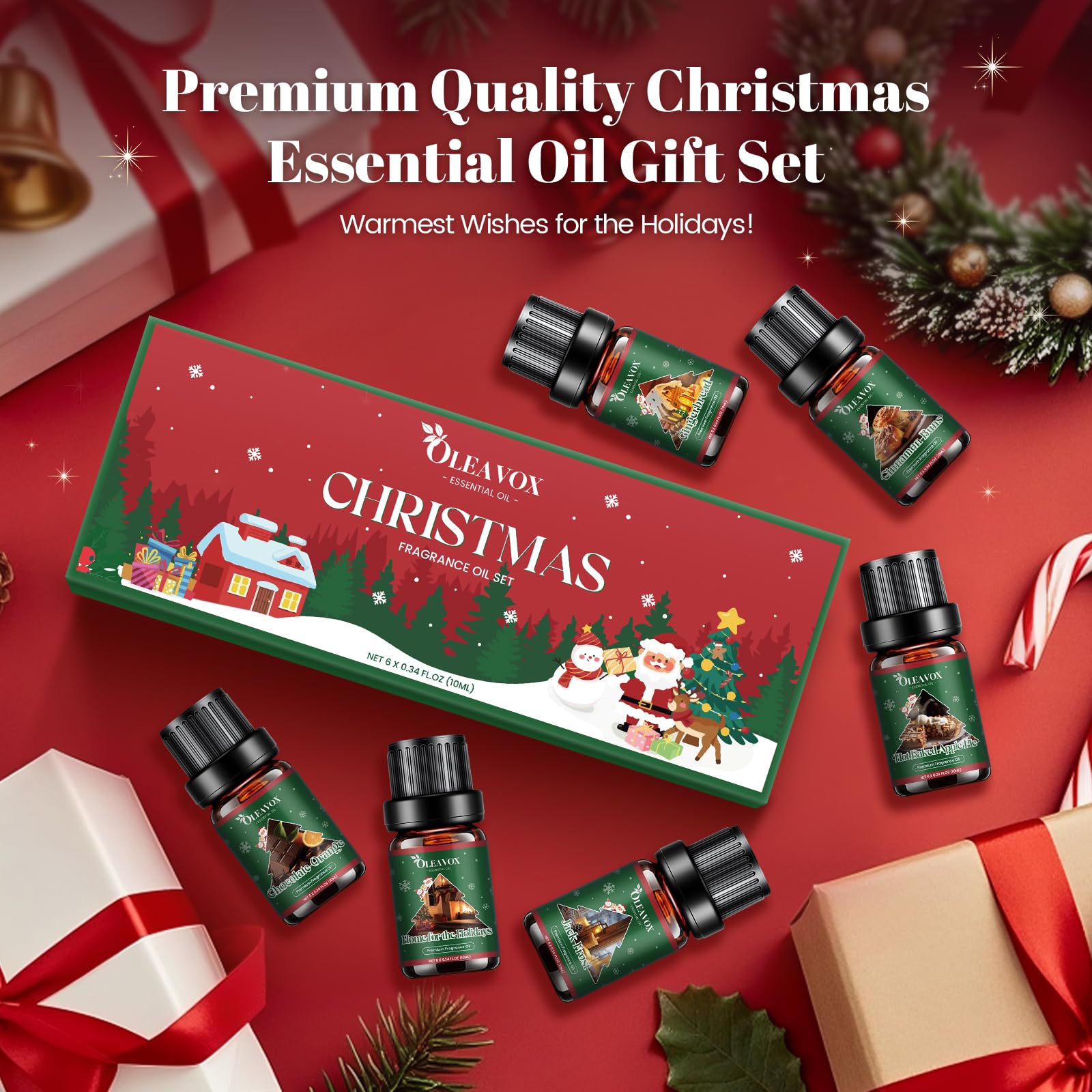 Christmas essential oils gift set packaging