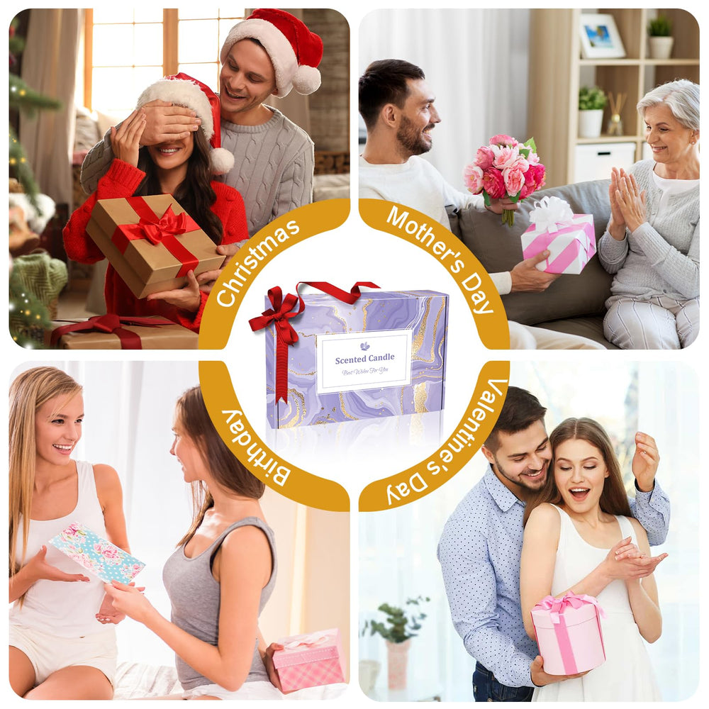 Christmas gift packaging with six scented candles