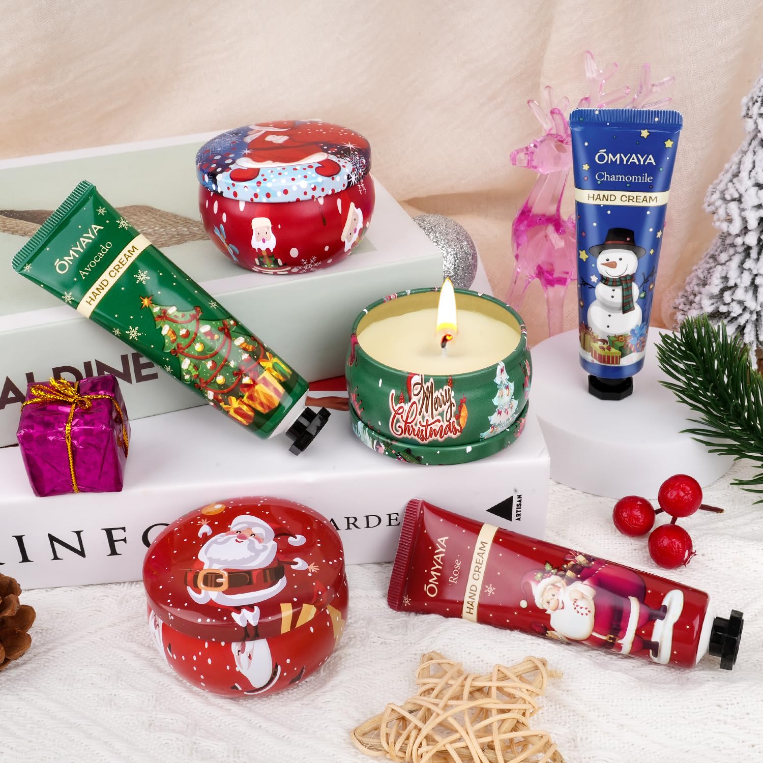 All-in-one Christmas gift basket ready for gifting