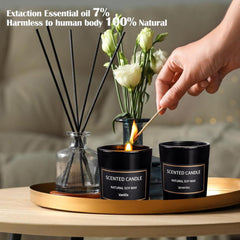 3oz soy wax candle with lead-free wick burning cleanly
