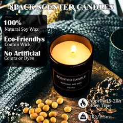Elegant black gift box packaging for candle set