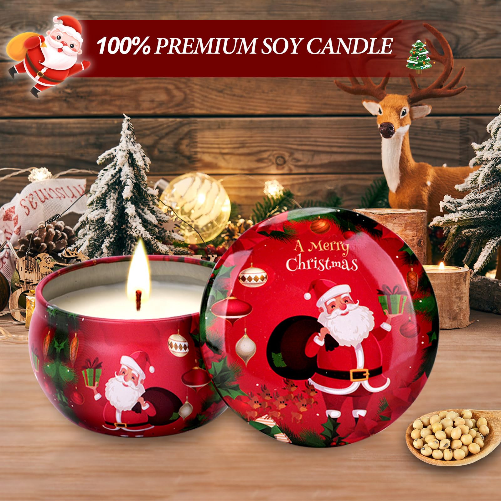 Assorted Christmas Scented Candles Gift Set - Wild Raspberry fragrance