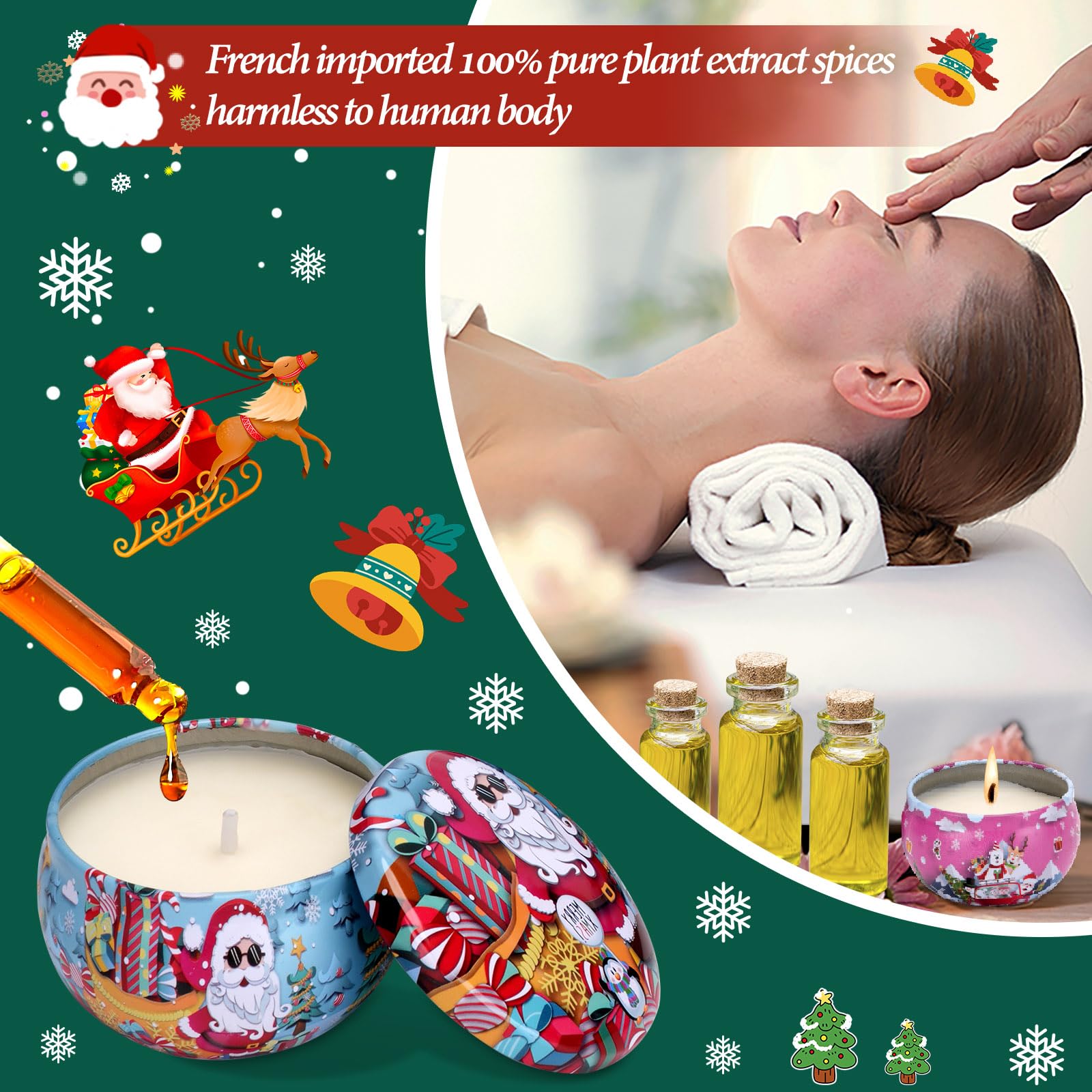 Assorted Christmas Scented Candles Gift Set - Christmas Gingerbread fragrance